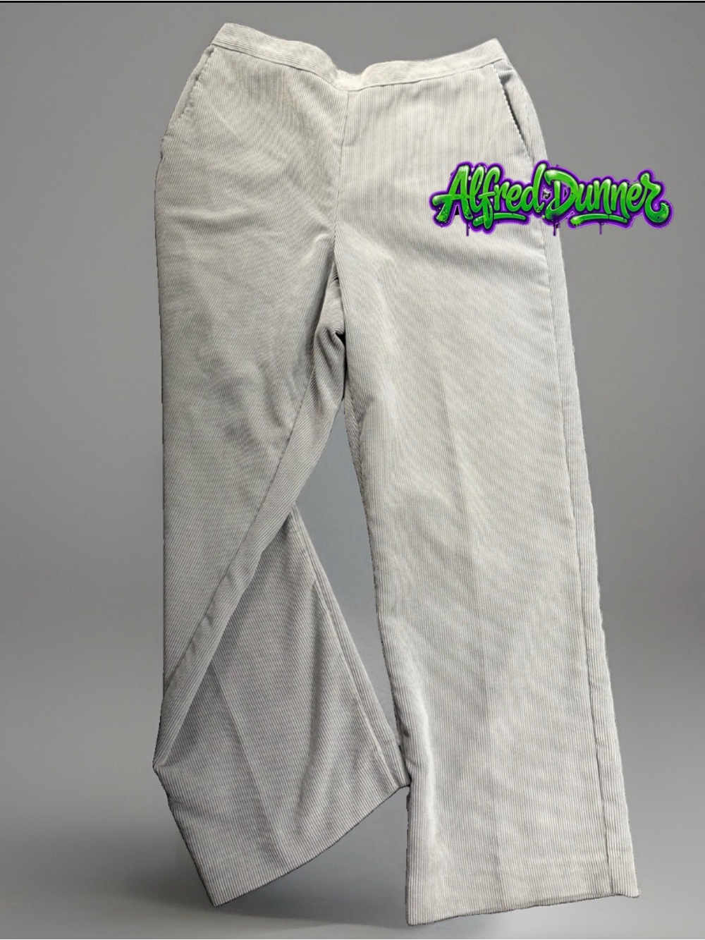 Alfred Dunner Pants Womens 10 Gray Pull On Pants 12x26 Elastic Waist Petite